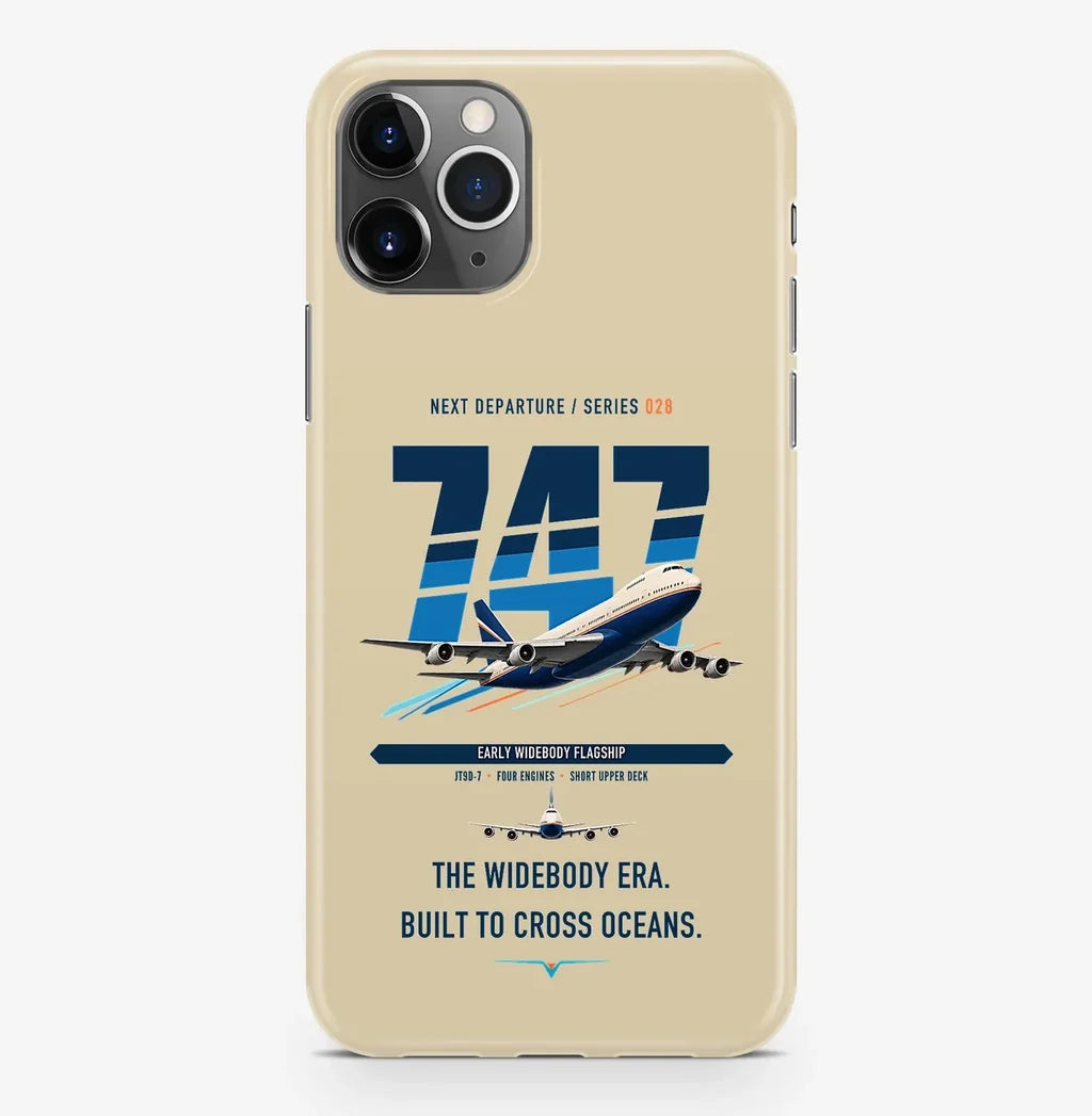 Boeing 747-200B design on beige magsafe iphone case