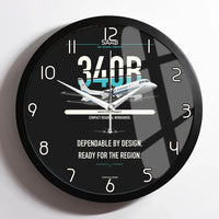 Thumbnail for Saab 340B design on black framed wall clock