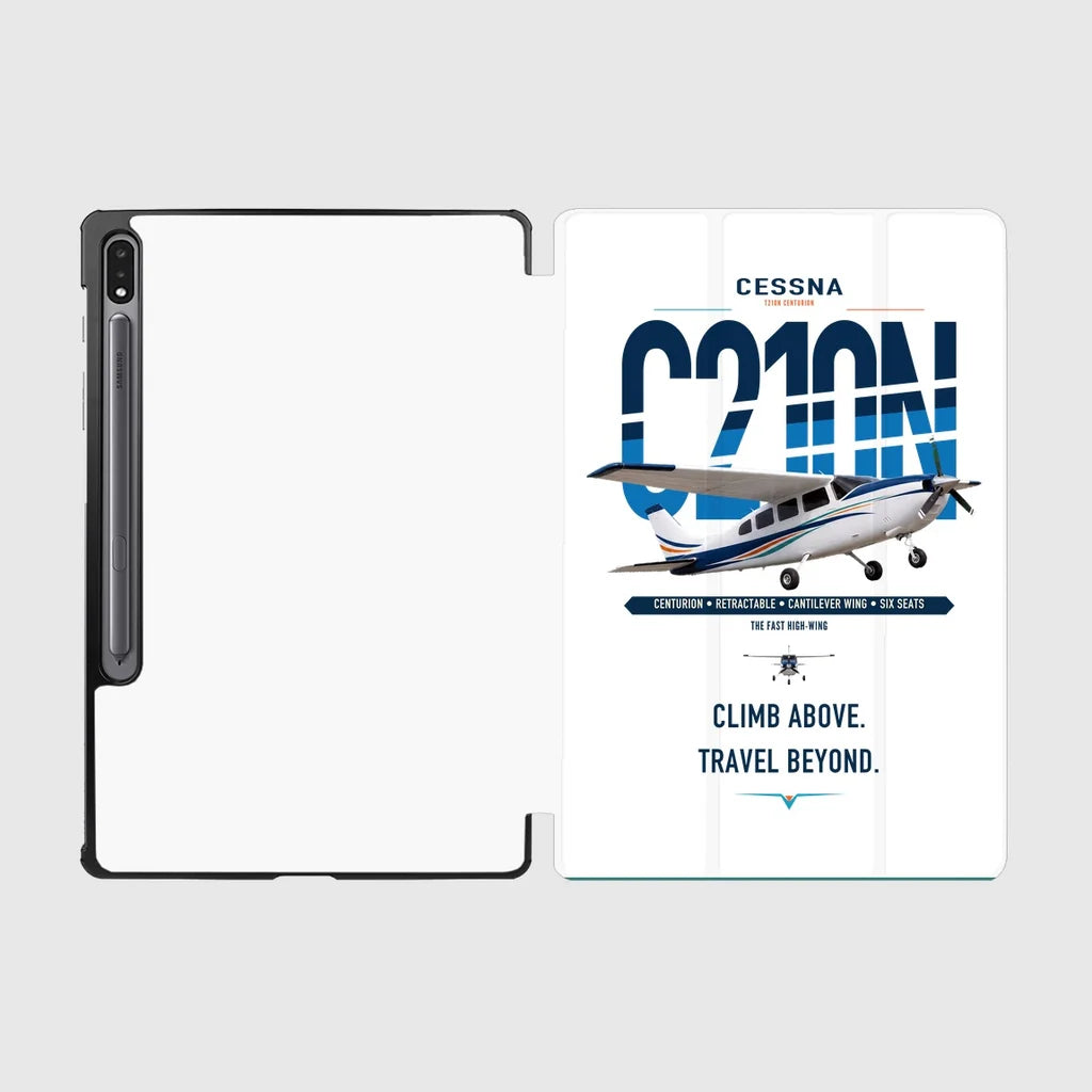 Cessna T210N Centurion design on white samsung tablet tablet case