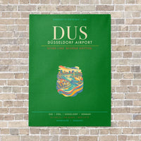 Thumbnail for Dusseldorf Airport DUS - Canvas Framed - Green
