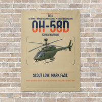Thumbnail for Bell OH-58D Kiowa Warrior vertical canvas print - no frame - beige background