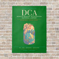Thumbnail for Ronald Reagan Washington National Airport DCA - Canvas Framed - Green
