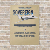 Thumbnail for Cessna Citation Sovereign+ vertical canvas print - no frame - beige background