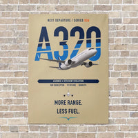 Thumbnail for Airbus A320neo vertical canvas print - no frame - beige background