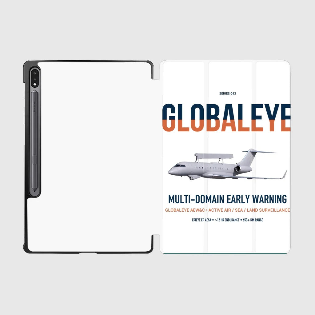 Saab GlobalEye design on white samsung tablet tablet case