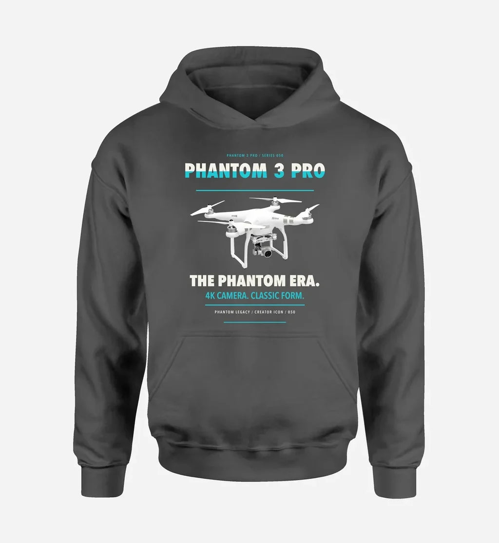 DJI Phantom 3 Professional design on dark gray hoodie single side