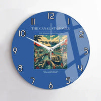 Thumbnail for VINTAGE G4077 - The Canal Stopover - Designed Wall Clocks design on blue no-frame