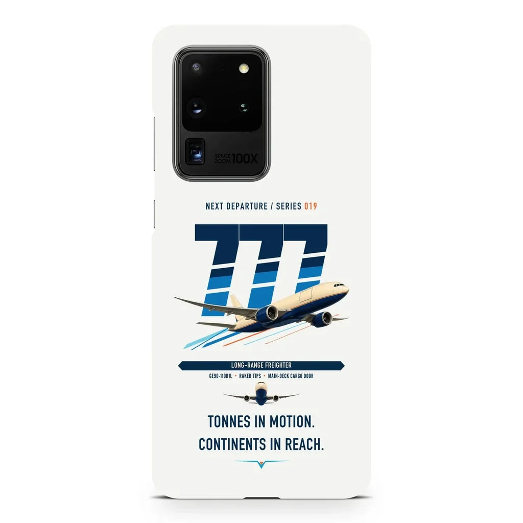 Boeing 777F design on samsung case - white