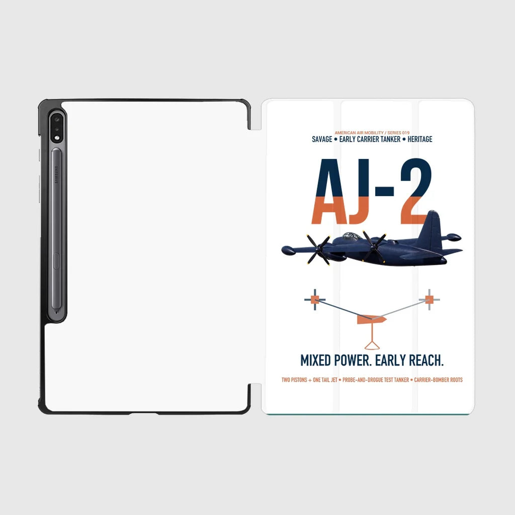 AJ-2 Savage Tanker design on white samsung tablet tablet case