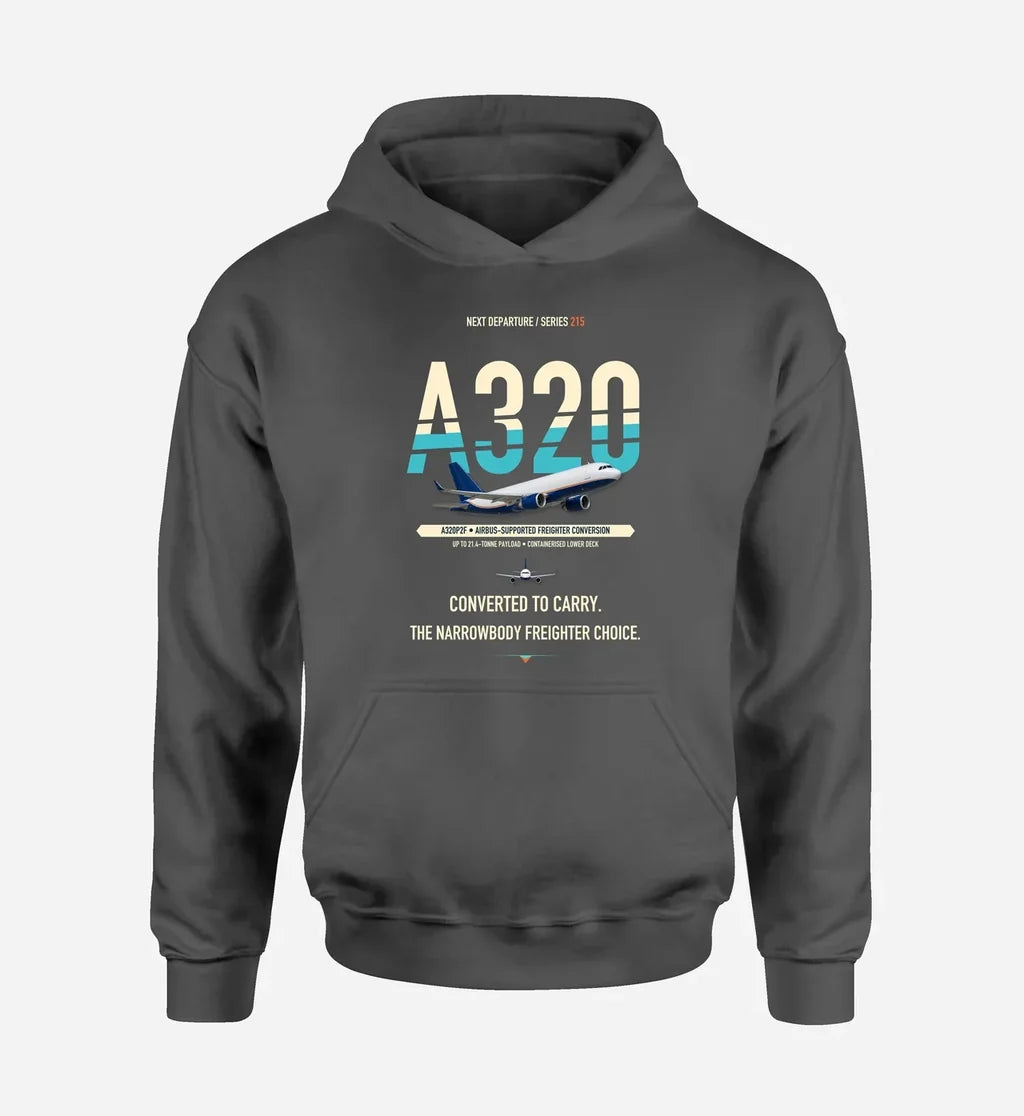 Airbus A320P2F design on dark gray hoodie single side