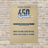 Thumbnail for Cessna Citation 650 - Citation III vertical canvas print - no frame - beige background