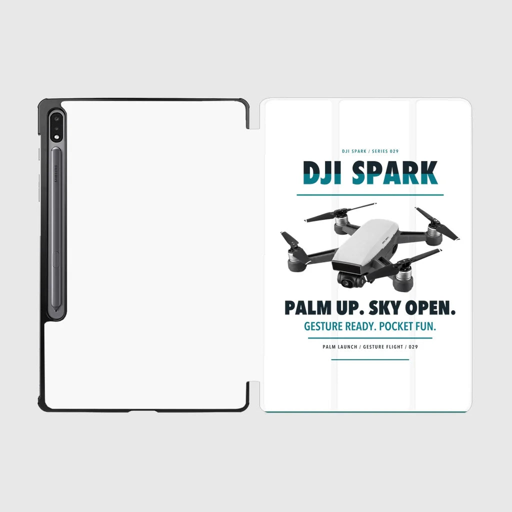 DJI Spark design on white samsung tablet tablet case