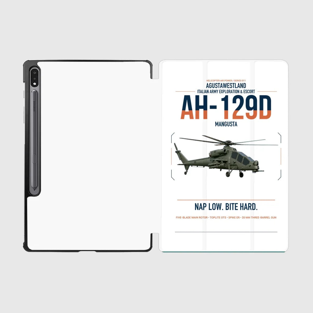 AgustaWestland AH-129D Mangusta design on white samsung tablet tablet case