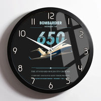 Thumbnail for Bombardier Challenger 650 design on black framed wall clock