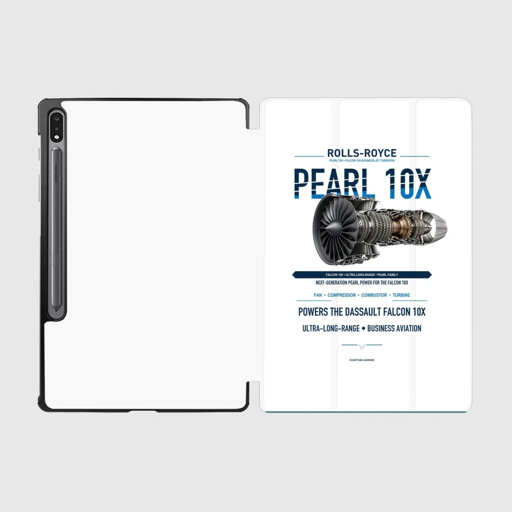 PEARL 10X design on white samsung tablet tablet case