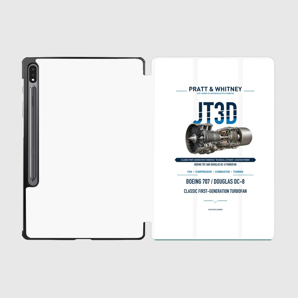 JT3D design on white samsung tablet tablet case