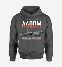 Thumbnail for Airbus A400M Atlas design on dark gray double-side hoodie, single-side print