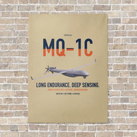 Thumbnail for MQ-1C Gray Eagle ER vertical canvas print - no frame - beige background