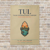 Thumbnail for Tulsa International Airport TUL vertical canvas print - no frame - beige background