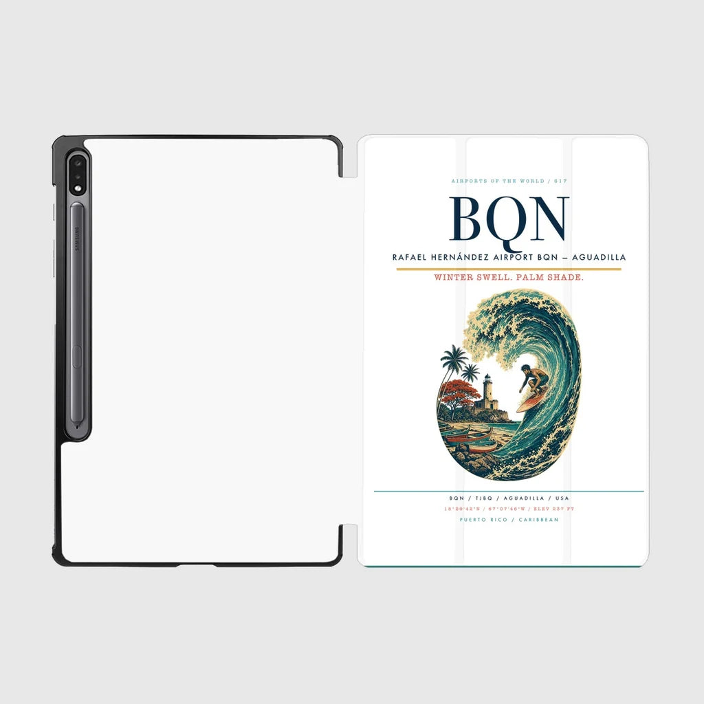 Rafael Hernández Airport (BQN) design on white samsung tablet tablet case