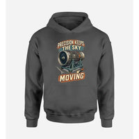 Thumbnail for SIGNAL 572 - Precision Keeps The Sky Moving design on dark gray hoodie single side