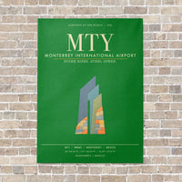 Thumbnail for Monterrey International Airport MTY - Canvas Framed - Green