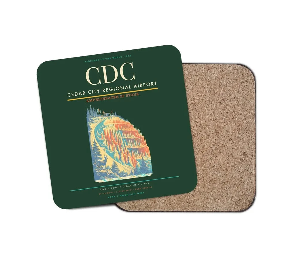 Cedar City Regional Airport CDC Coaster 1-Piece - Dark Green