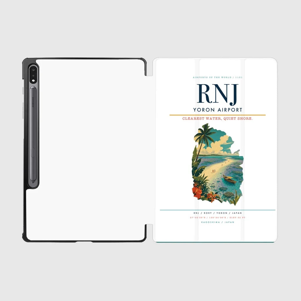 Yoron Airport (RNJ) design on white samsung tablet tablet case