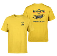 Thumbnail for Boeing MH-47G Chinook design on yellow t-shirt, double-side print