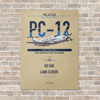 Thumbnail for Pilatus PC-12 PRO vertical canvas print - no frame - beige background