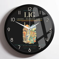 Thumbnail for Limoges – Bellegarde Airport (LIG) design on black framed wall clock