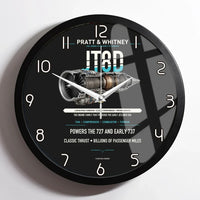 Thumbnail for JT8D design on black framed wall clock