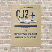 Thumbnail for Cessna Citation CJ2+ vertical canvas print - no frame - beige background