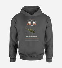 Thumbnail for Bell AH-1G Cobra design on dark gray double-side hoodie, single-side print