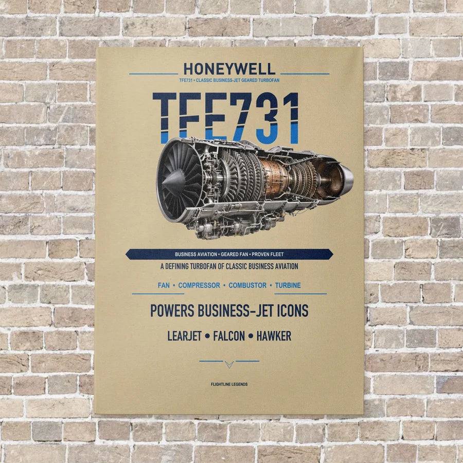 TFE731 vertical canvas print - no frame - beige background