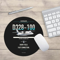 Thumbnail for Dornier D328-100 design on black round mouse pad
