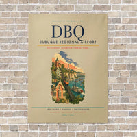 Thumbnail for Dubuque Regional Airport DBQ vertical canvas print - no frame - beige background