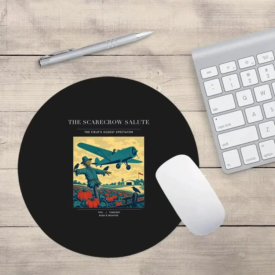 VINTAGE G4396 - The Scarecrow Salute - Designed Mouse Pads design on black round