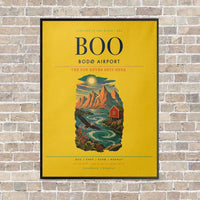 Thumbnail for Bodø Airport BOO - Canvas Framed - Yellow