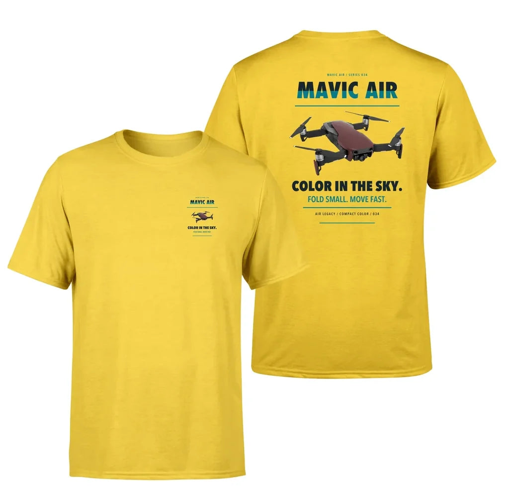 DJI Mavic Air design on yellow t shirt