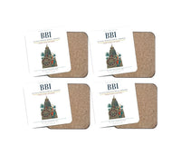 Thumbnail for Biju Patnaik International Airport (BBI) design on white 4 pieces set coaster