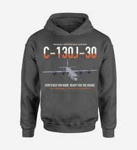 Thumbnail for C-130J-30 Super Hercules design on dark gray double-side hoodie, single-side print