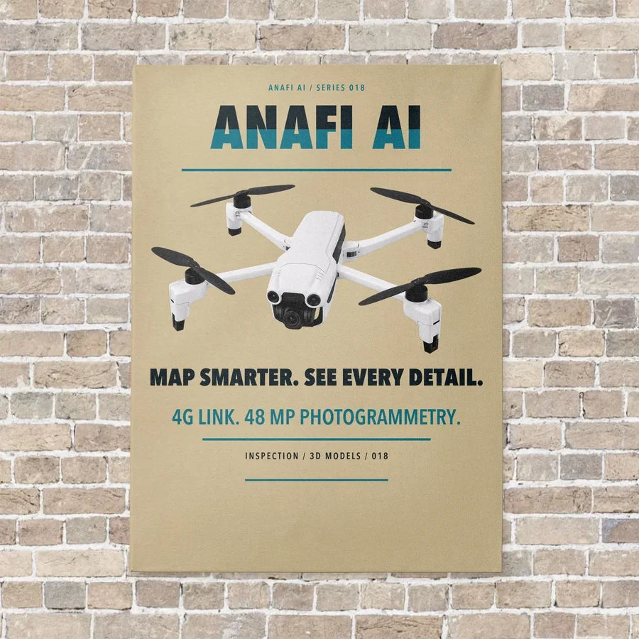 Parrot ANAFI Ai vertical canvas print - no frame - beige background