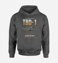 Thumbnail for TBD-1 Devastator design on dark gray double-side hoodie, single-side print