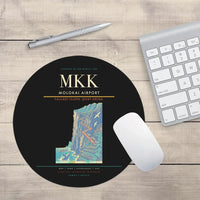 Thumbnail for Molokai Airport (MKK) design on black round mouse pad