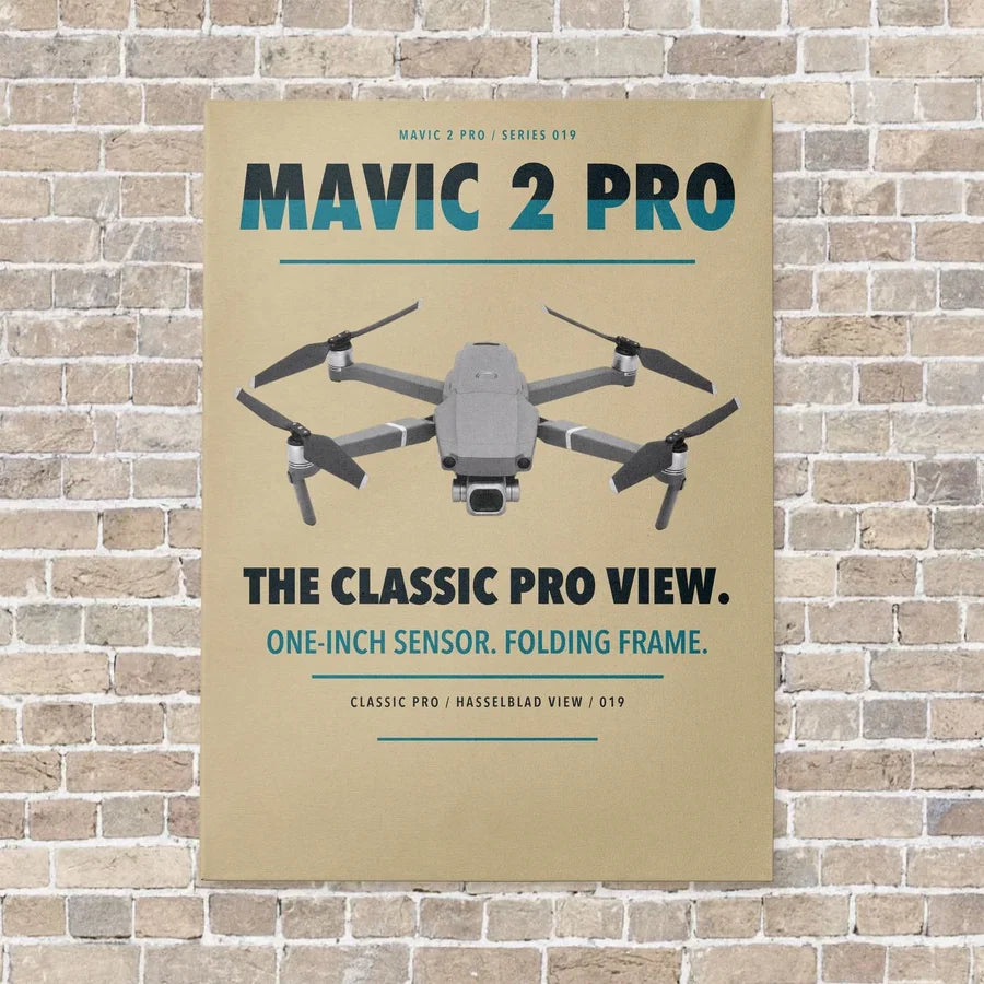 DJI Mavic 2 Pro vertical canvas print - no frame - beige background