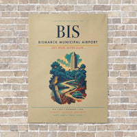 Thumbnail for Bismarck Municipal Airport BIS - Canvas No Frame - Beige