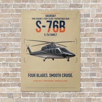Thumbnail for Sikorsky S-76B vertical canvas print - no frame - beige background