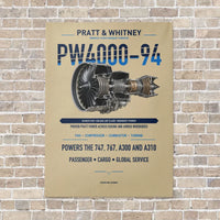 Thumbnail for PW4000-94 vertical canvas print - no frame - beige background