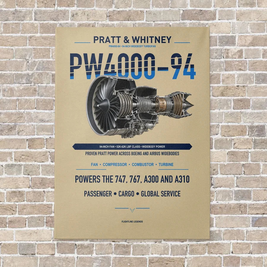 PW4000-94 vertical canvas print - no frame - beige background